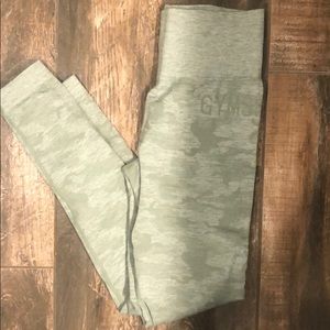 Gymshark Camo Seamless Leggings- Sage Green